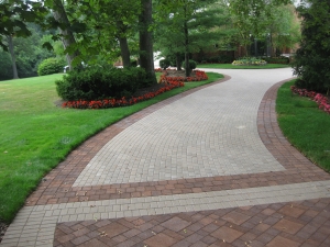 Brick paver driveway