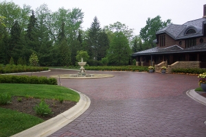 Brick paver driveway