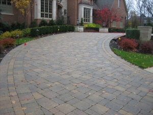 Brick paver driveway