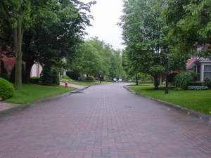 Brick paver driveway