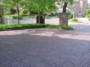 Brick paver driveway