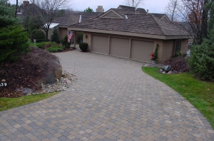 Brick paver driveway