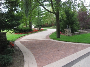 Brick paver driveway