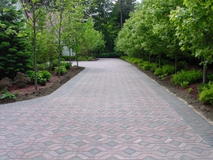 Brick paver driveway