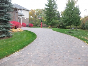 Brick paver driveway