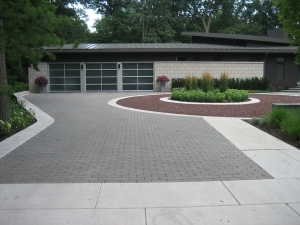 Brick paver driveway