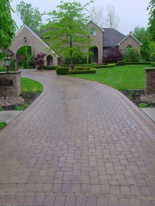 Brick paver driveway