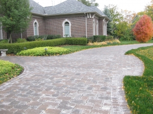 Brick paver driveway