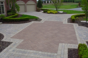 Brick paver driveway