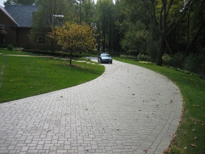 Brick paver driveway