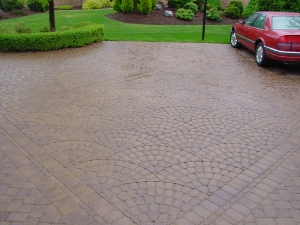 Brick paver driveway